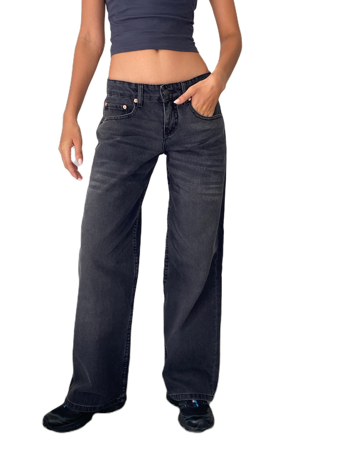 Womens High Waist Straight Leg Denim Jeans