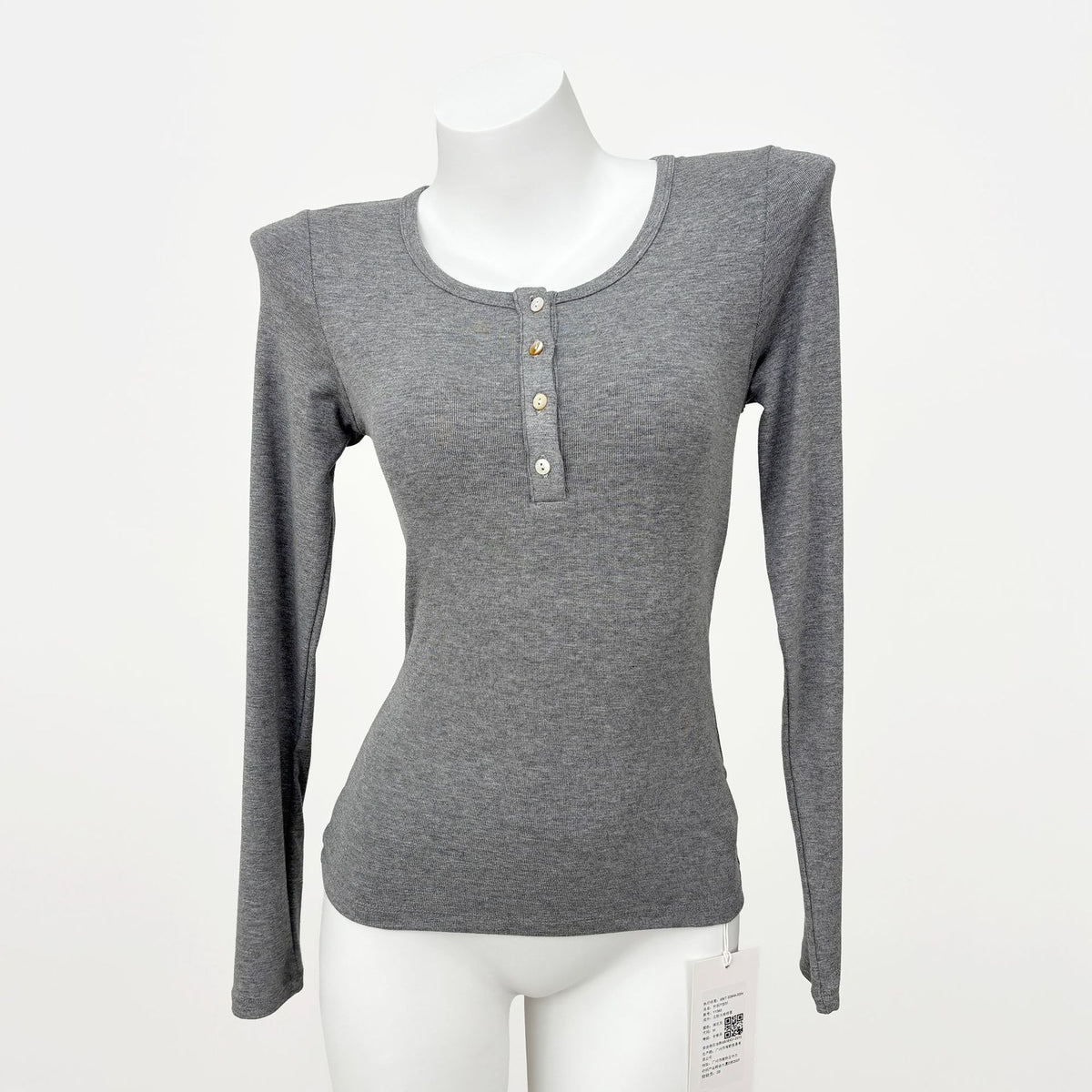 Lady's long-sleeved viscose blend cotton T-shirt
