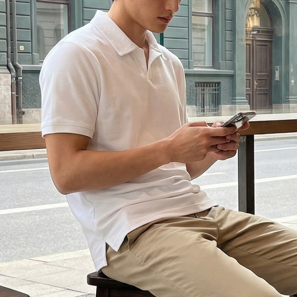 Men's Cotton Short Sleeve Polo Shirt