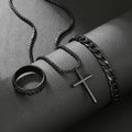 Cross Pendant Jewelry Set Necklace Bracelet Ring