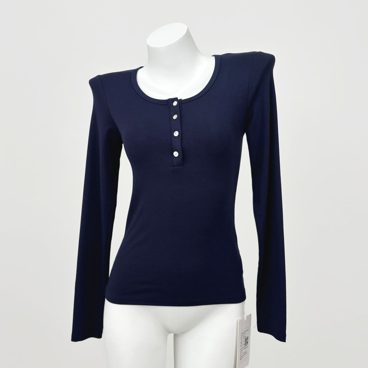 Lady's long-sleeved viscose blend cotton T-shirt