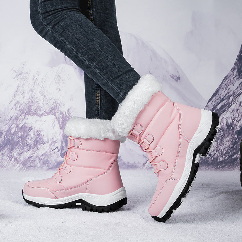 Unisex Warm Fur Lined Flat Snow Boots