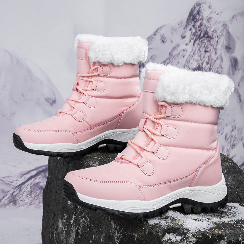 Unisex Warm Fur Lined Flat Snow Boots