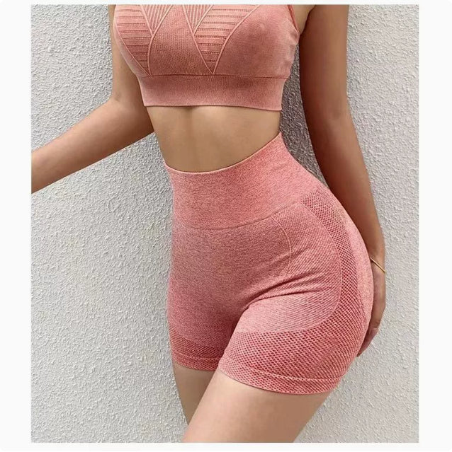 Women Fitness Yoga Shorts Butt Lifting Seamless Leggings