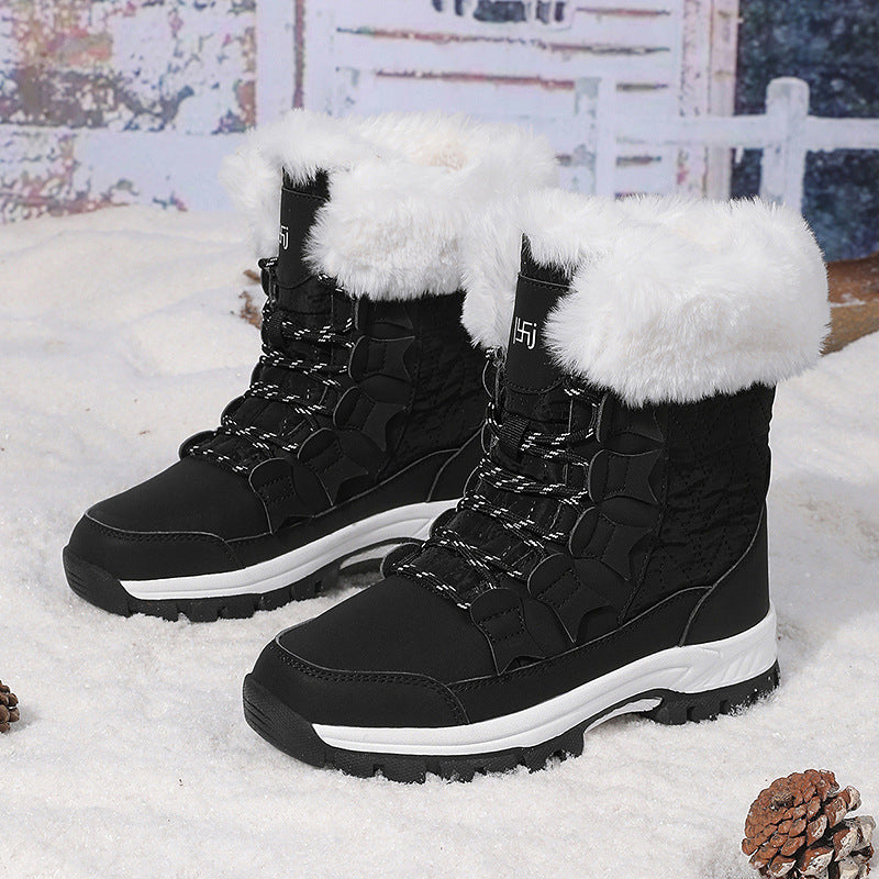 Unisex Warm Fur Lined Flat Snow Boots