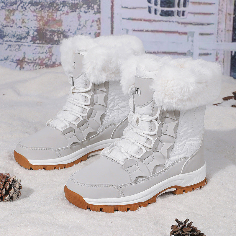 Unisex Warm Fur Lined Flat Snow Boots