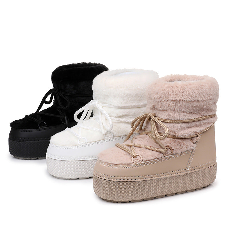 Women Winter Snow Boots Short Plush Warm Waterproof Platform Boots