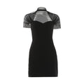 Elegant Mesh Panel Slim Dress