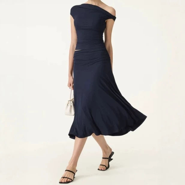 Off-Shoulder Slim Fit Dress Set