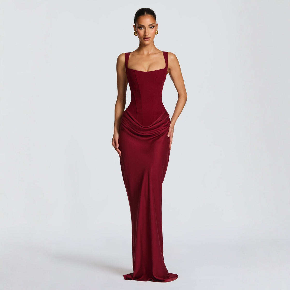 Slim Fit Bodycon Dress Square Neck