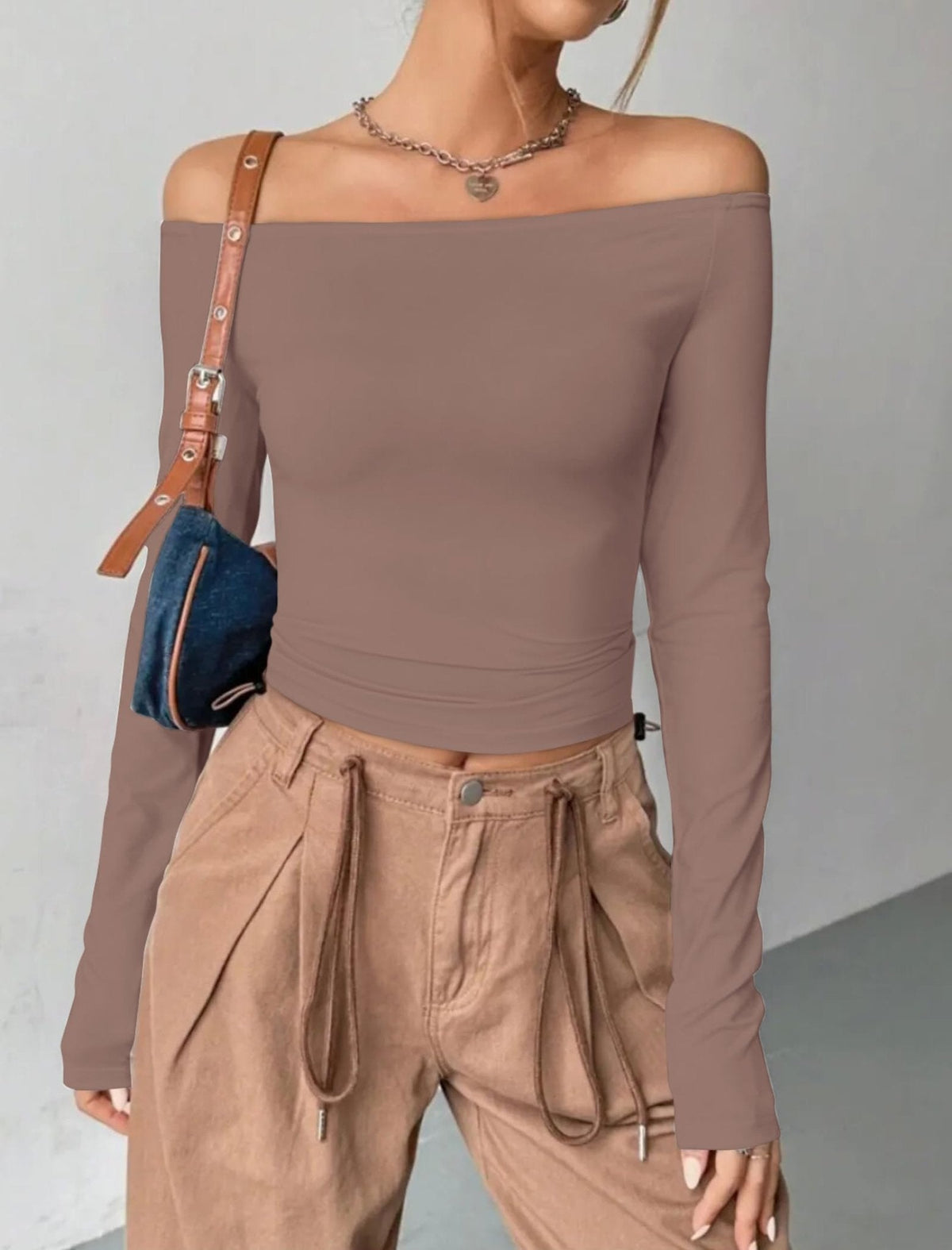 Womens Off The Shoulder Tops Long Sleeve Going Out Basic Shirts Cute Y2K Fall Trendy Fashion 2025
