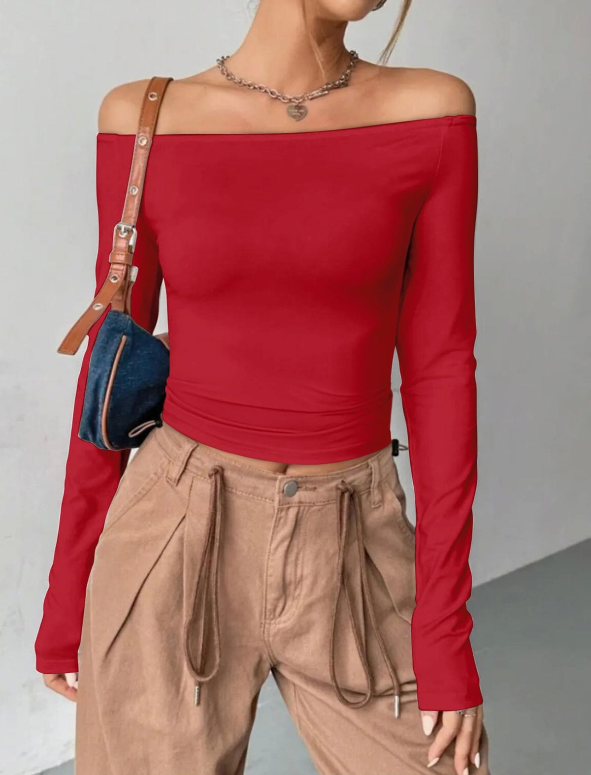 Womens Off The Shoulder Tops Long Sleeve Going Out Basic Shirts Cute Y2K Fall Trendy Fashion 2025