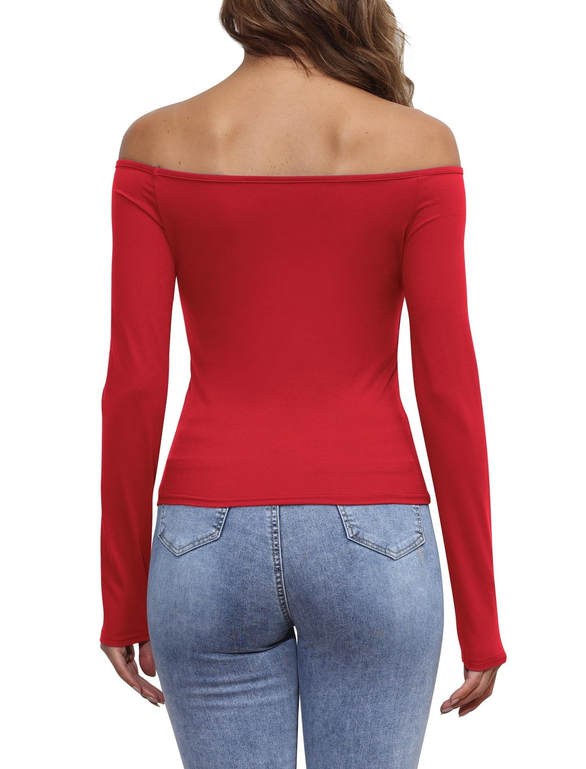 Womens Off The Shoulder Tops Long Sleeve Going Out Basic Shirts Cute Y2K Fall Trendy Fashion 2025