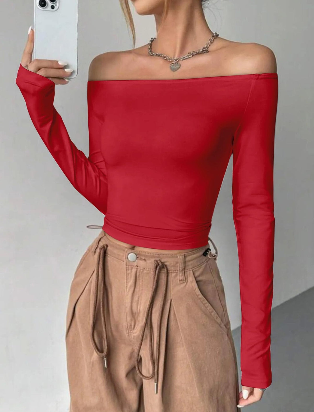 Womens Off The Shoulder Tops Long Sleeve Going Out Basic Shirts Cute Y2K Fall Trendy Fashion 2025
