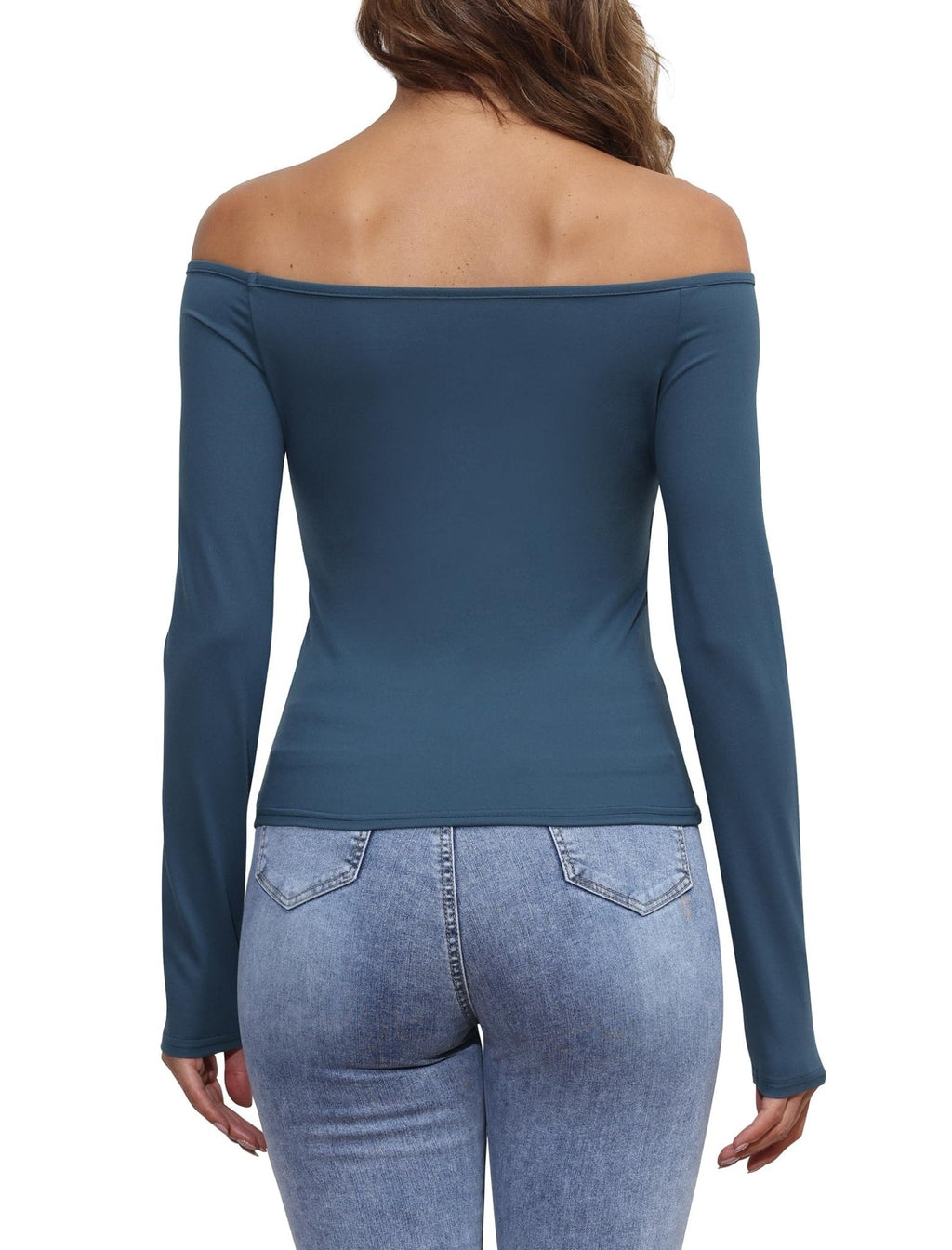 Womens Off The Shoulder Tops Long Sleeve Going Out Basic Shirts Cute Y2K Fall Trendy Fashion 2025